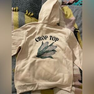 NIB Crop Top Corn Hooded Sweatshirt